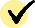 Yellow circle with black check mark